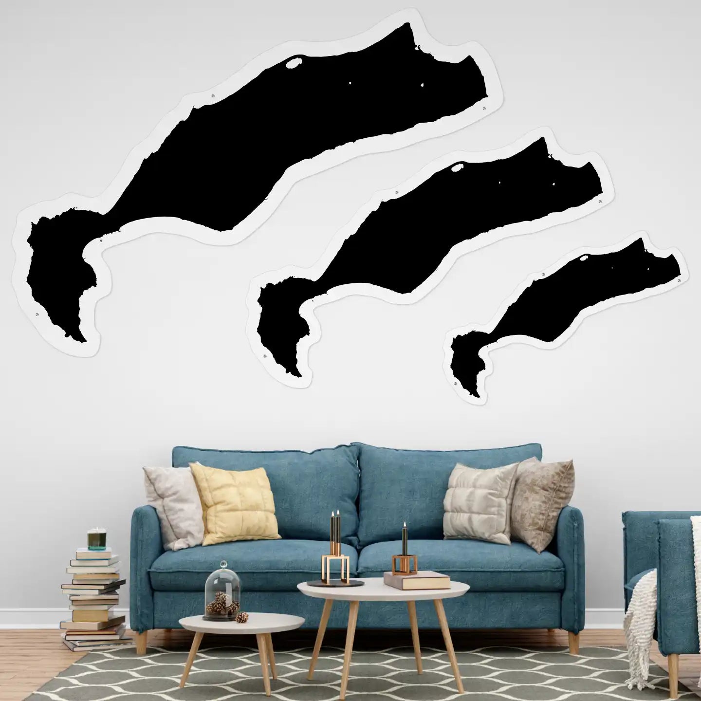 Kos Island Silhouette Contour Outline - Greece Wall Decoration