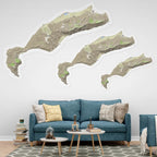 Kos Island Silhouette Contour Outline - Greece Wall Decoration
