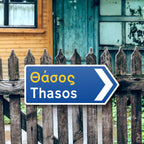 Thasos Griechisches Verkehrsschild