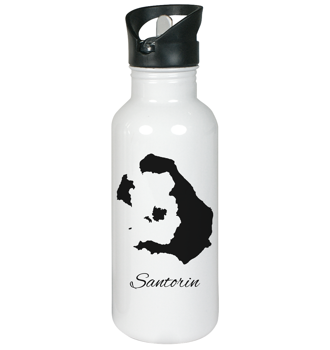 Santorin Silhouette Griechenland - Edelstahl-Trinkflasche