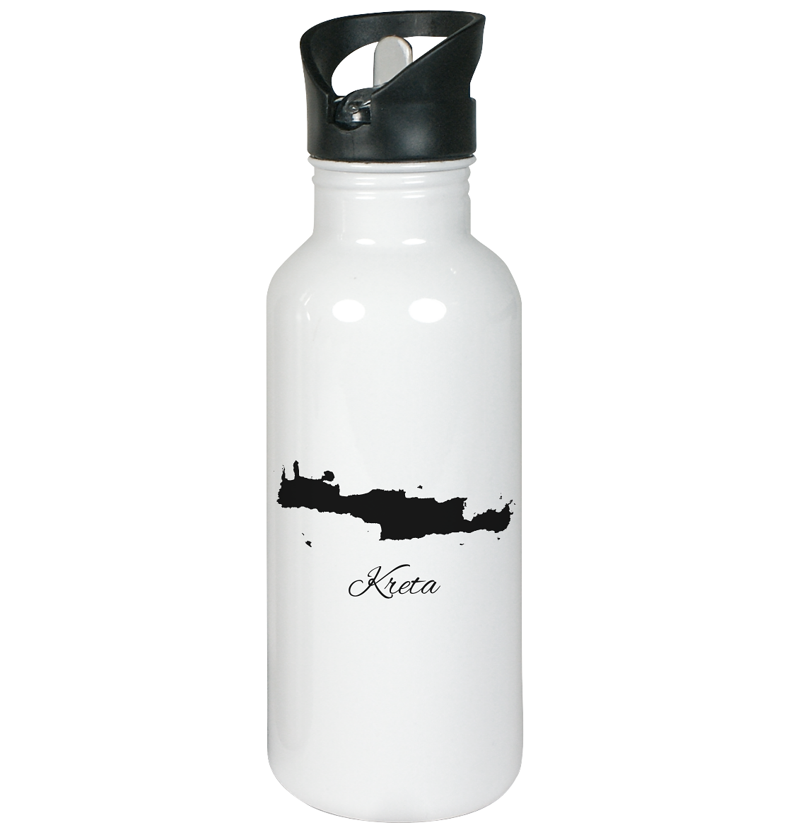 Kreta Silhouette Griechenland - Edelstahl-Trinkflasche