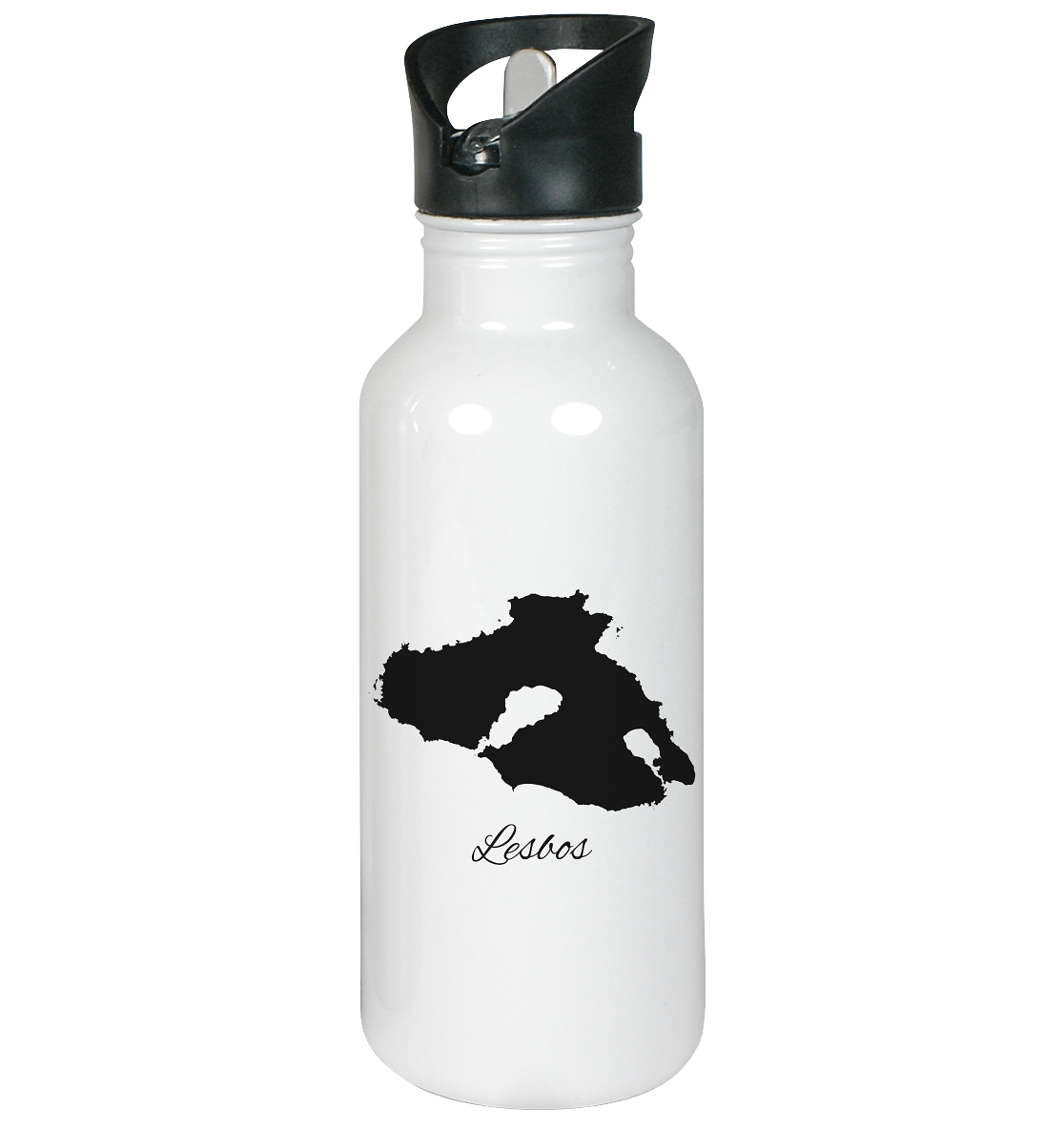 Lesbos Silhouette Griechenland - Edelstahl-Trinkflasche