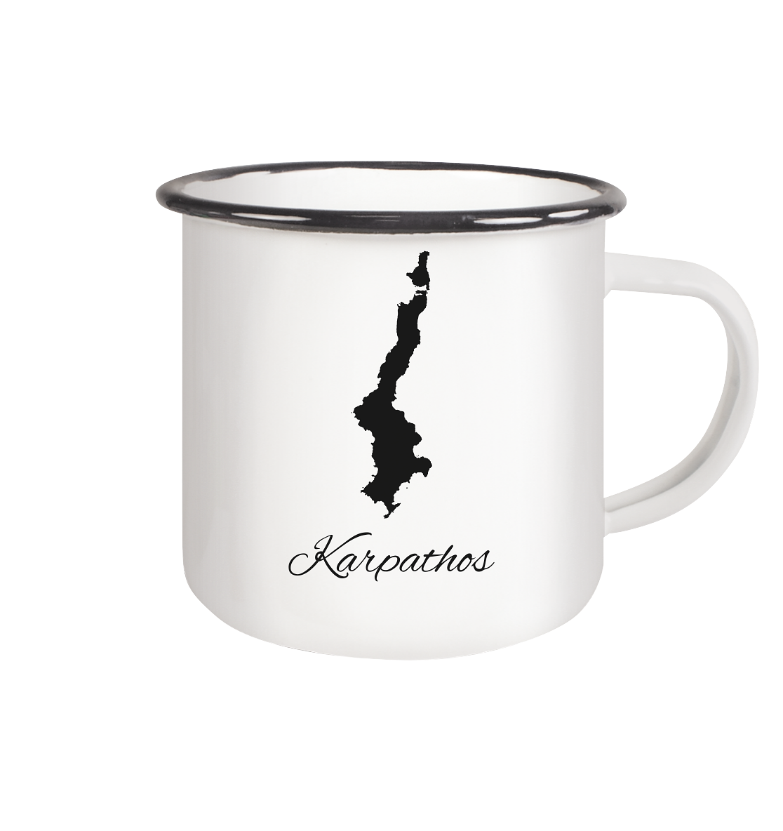 Karpathos Silhouette Griechenland - Emaille Tasse (Black)
