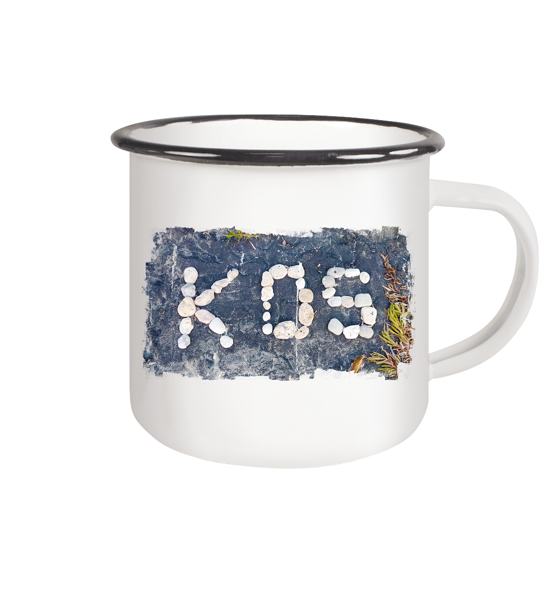 Kos Kiesel - Emaille Tasse (Black)
