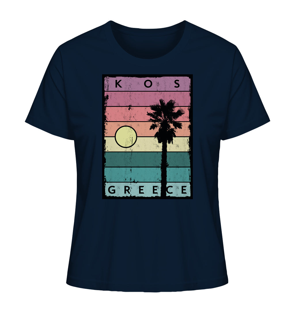 Sunset strips & Palm tree Kos Greece - Ladies Organic Shirt