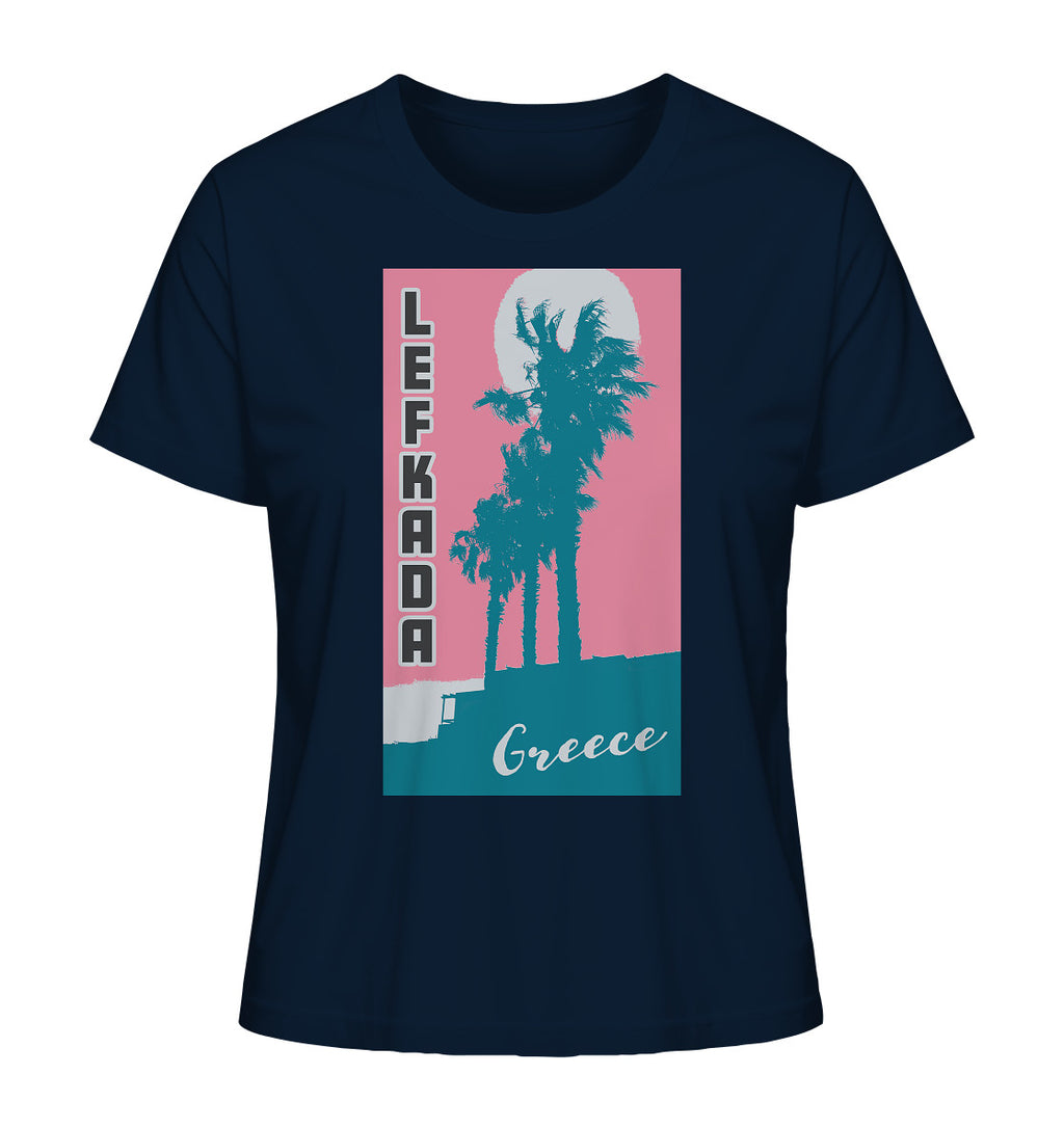 Palm trees & Pink Sky Lefkada Greece - Ladies Organic Shirt