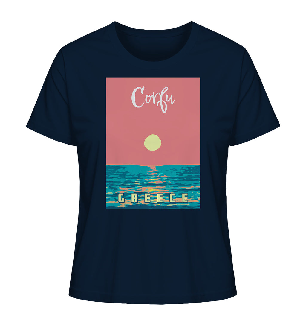Sunset Ocean Corfu Greece - Ladies Organic Shirt
