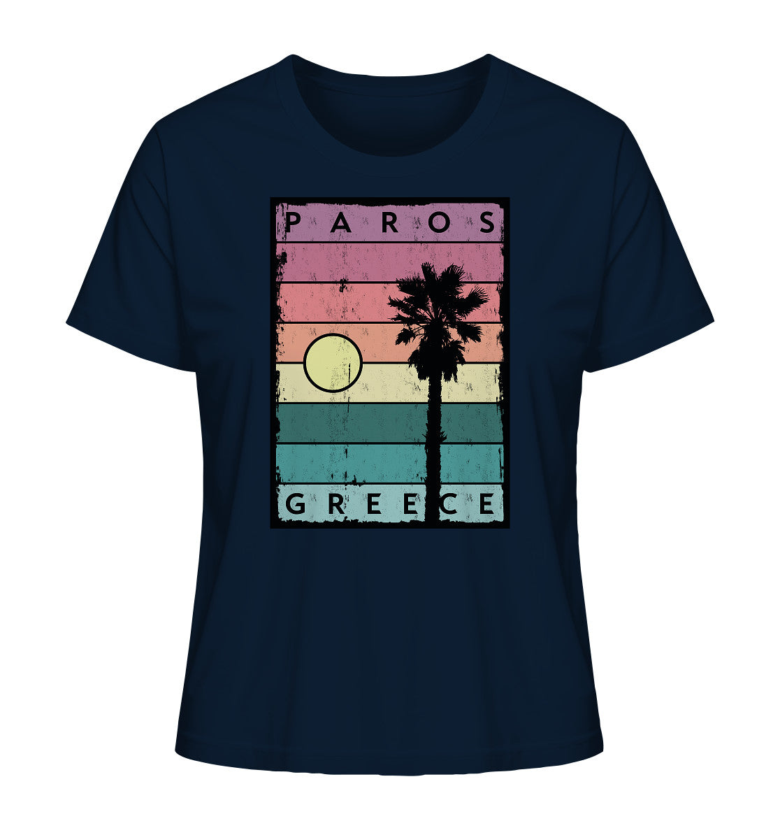 Sunset strips & Palm tree Paros Greece - Ladies Organic Shirt
