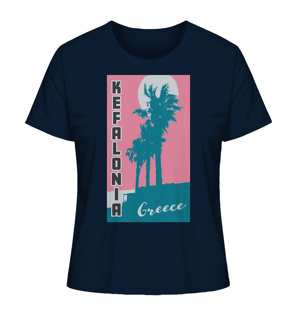 Palm trees & Pink Sky Kefalonia Greece - Ladies Organic Shirt