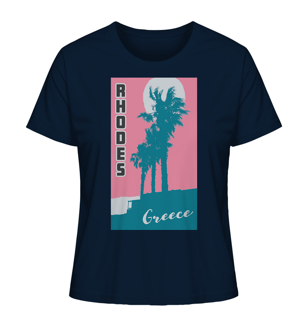 Palm trees & Pink Sky Rhodes Greece - Ladies Organic Shirt
