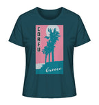 Palm trees & Pink Sky Corfu Greece - Ladies Organic Shirt