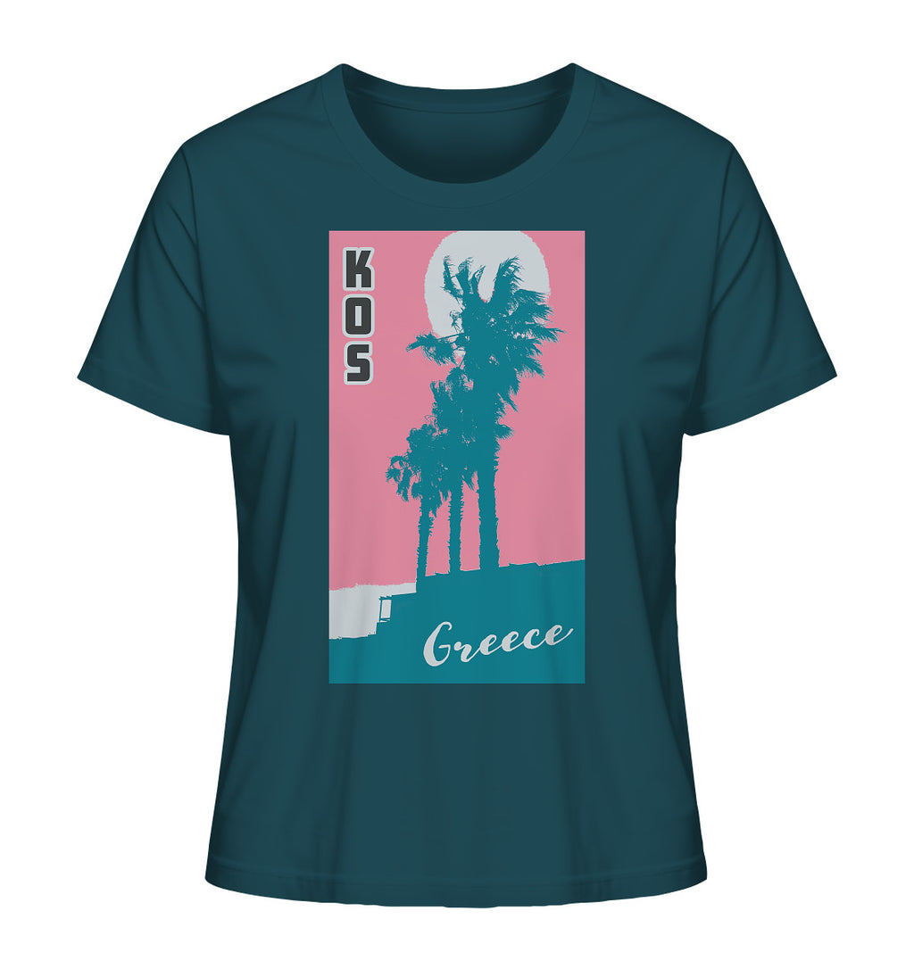 Palm trees & Pink Sky Kos Greece - Ladies Organic Shirt