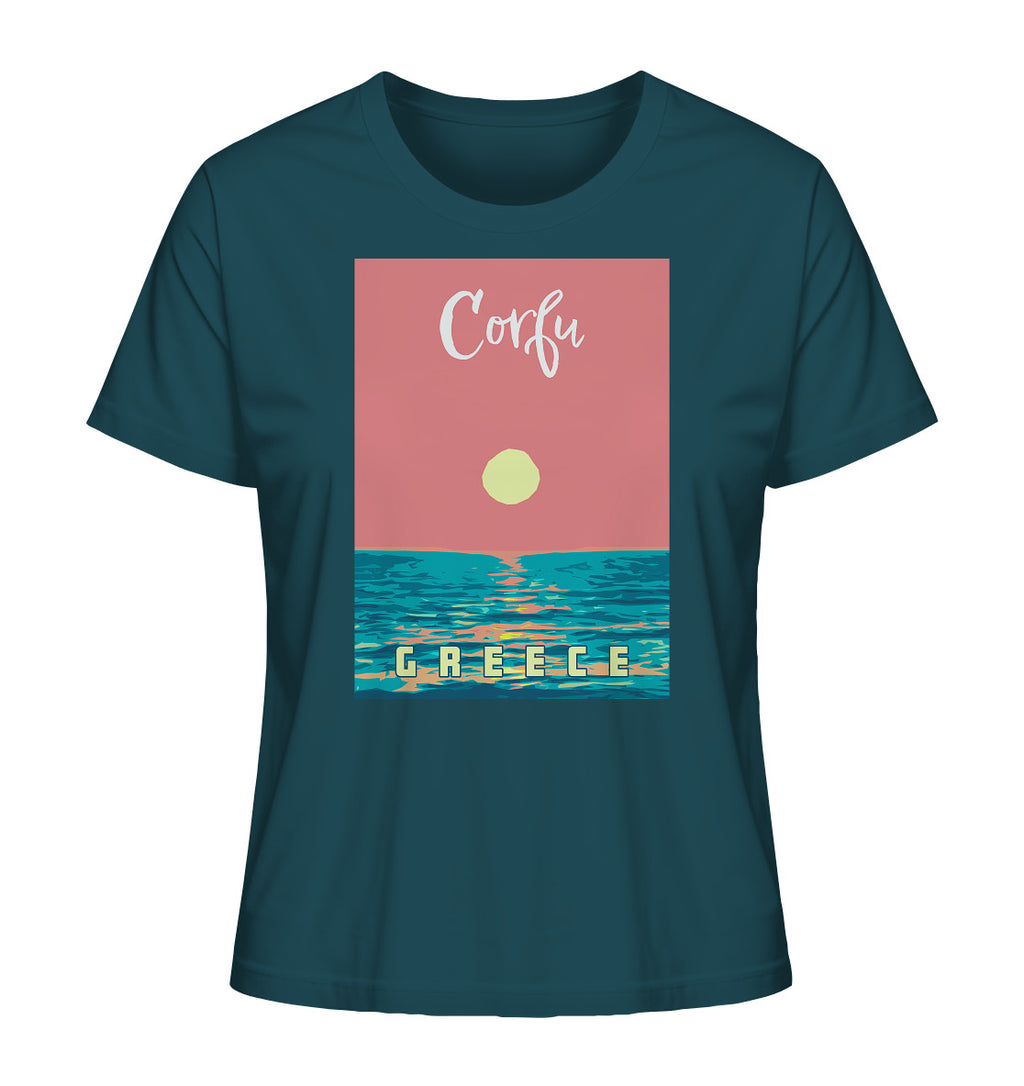 Sunset Ocean Corfu Greece - Ladies Organic Shirt