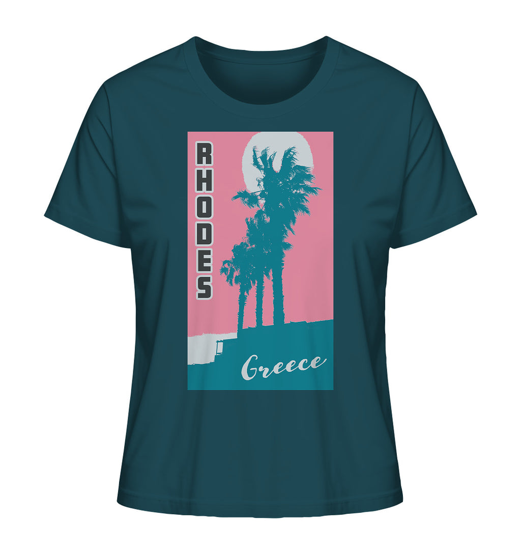 Palm trees & Pink Sky Rhodes Greece - Ladies Organic Shirt