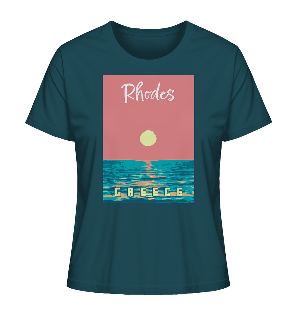 Sunset Ocean Rhodes Greece - Ladies Organic Shirt