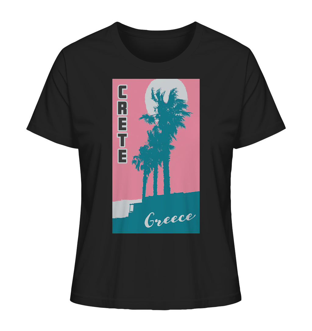 Palm trees & Pink Sky Crete Greece - Ladies Organic Shirt