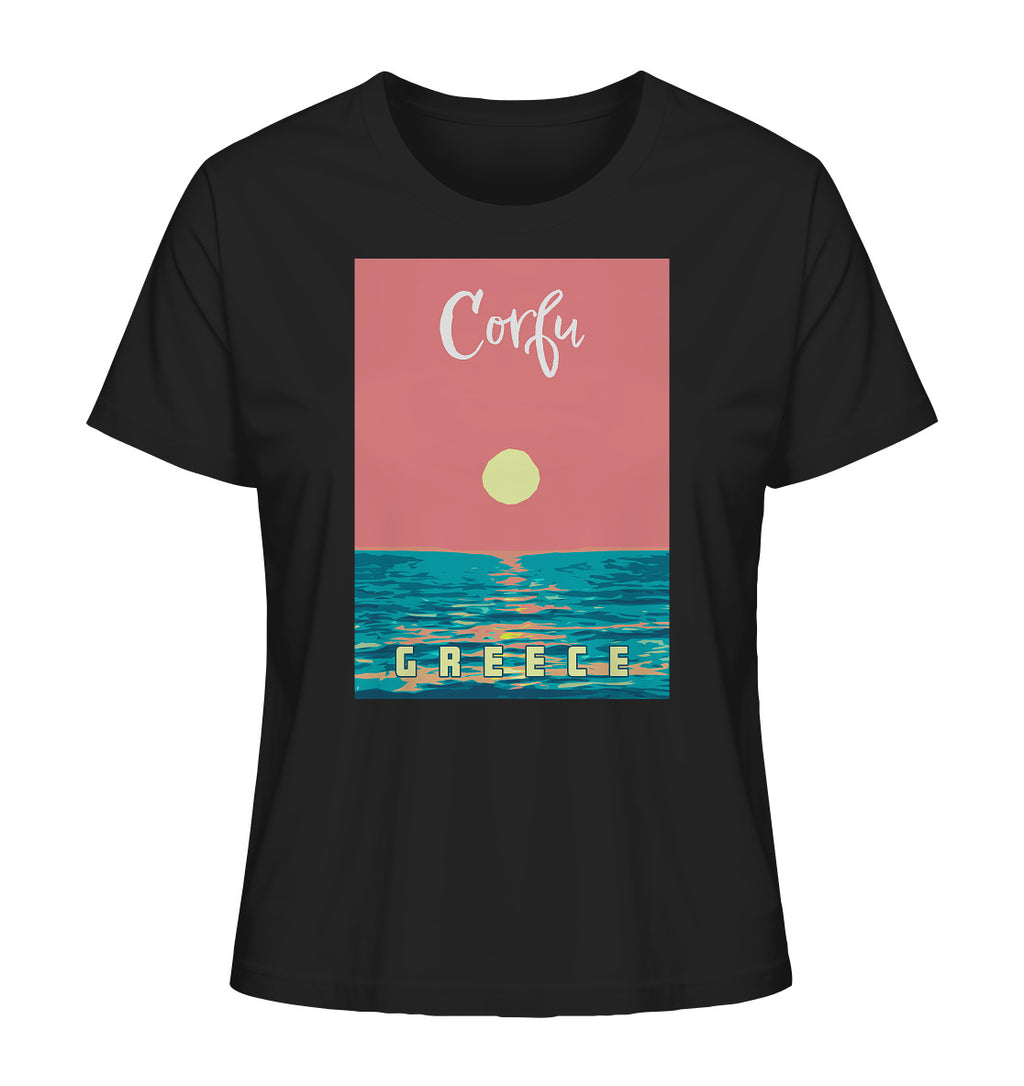 Sunset Ocean Corfu Greece - Ladies Organic Shirt