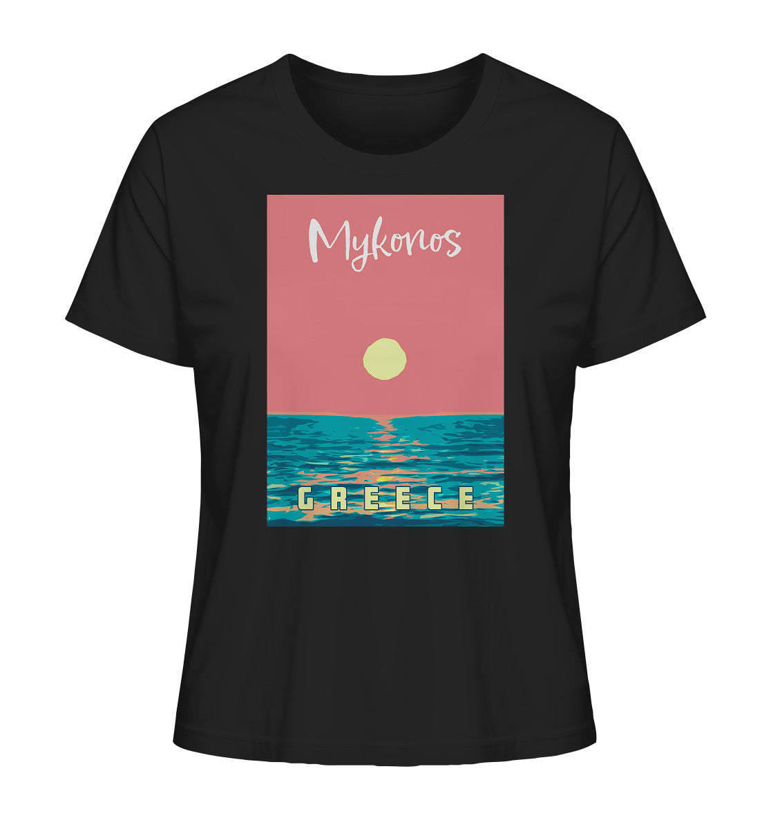 Sunset Ocean Mykonos Greece - Ladies Organic Shirt
