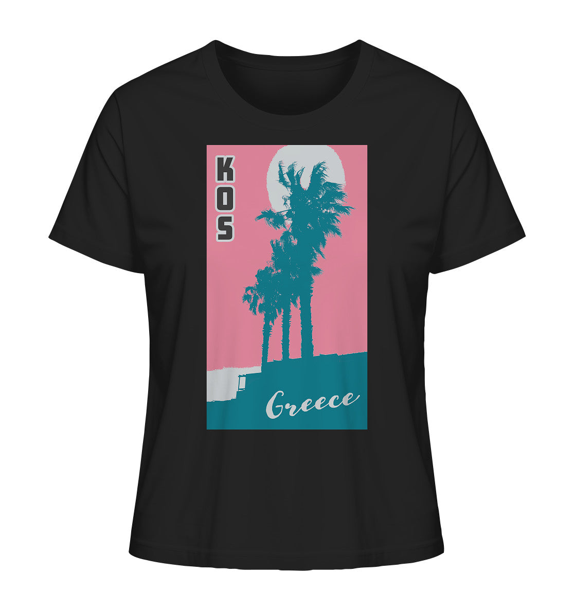 Palm trees & Pink Sky Kos Greece - Ladies Organic Shirt