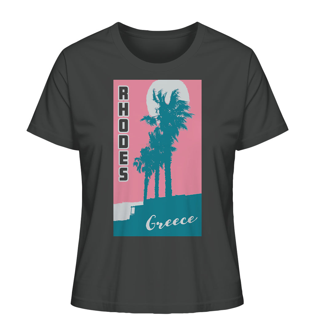Palm trees & Pink Sky Rhodes Greece - Ladies Organic Shirt