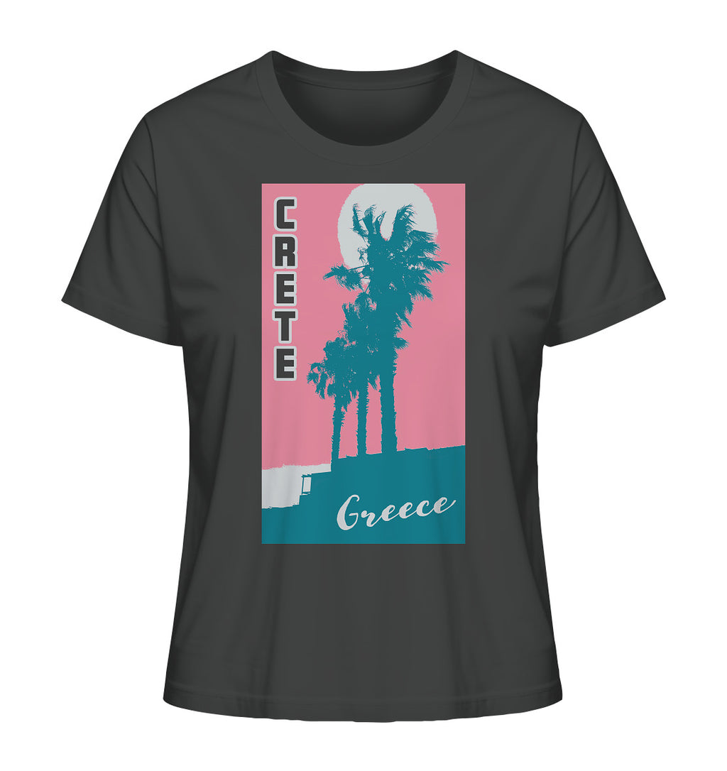 Palm trees & Pink Sky Crete Greece - Ladies Organic Shirt