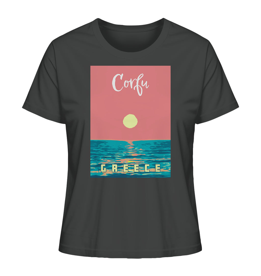 Sunset Ocean Corfu Greece - Ladies Organic Shirt