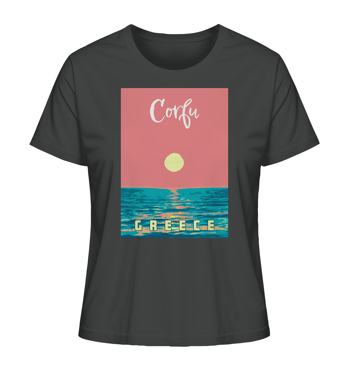 Sunset Ocean Corfu Greece - Ladies Organic Shirt