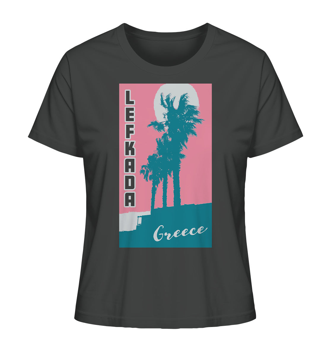 Palm trees & Pink Sky Lefkada Greece - Ladies Organic Shirt