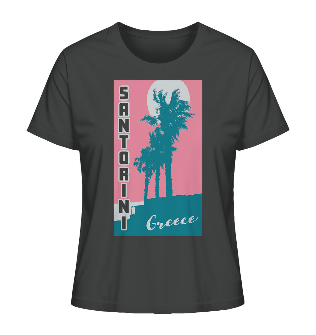 Palm trees & Pink Sky Santorini Greece - Ladies Organic Shirt