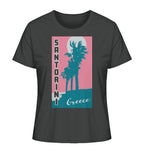 Palm trees & Pink Sky Santorini Greece - Ladies Organic Shirt