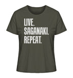 LIVE. SAGANAKI. REPEAT. - Ladies Organic Shirt