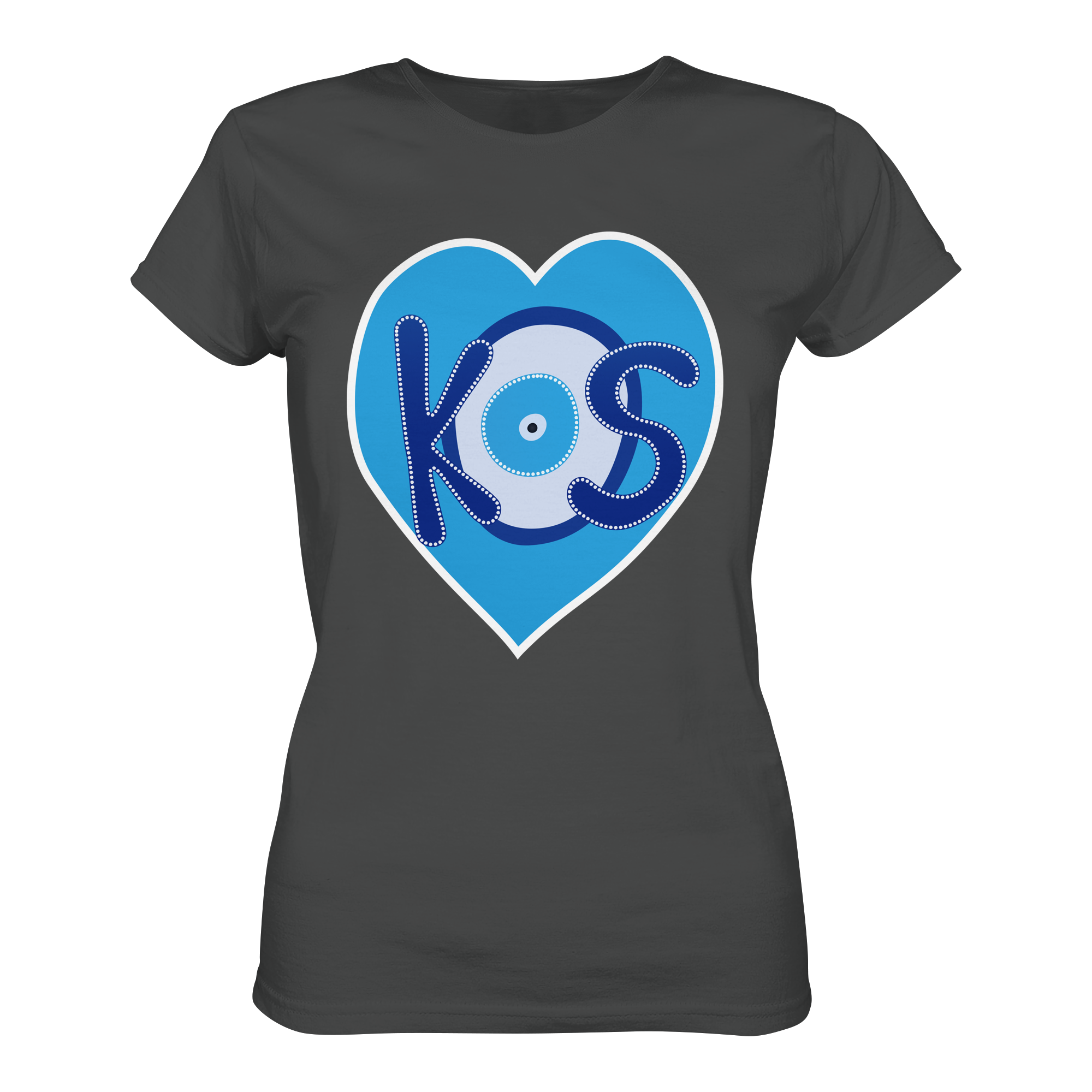 Kos - Blaues Herz - Ladies Organic Shirt