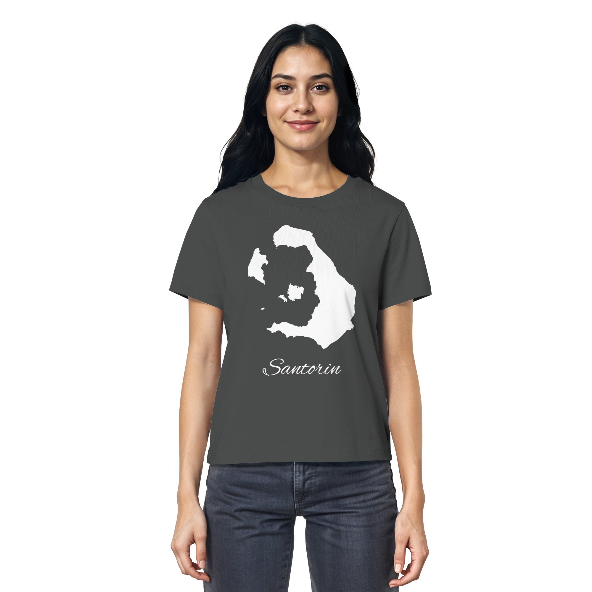 Santorin Silhouette Griechenland - Ladies Organic Shirt