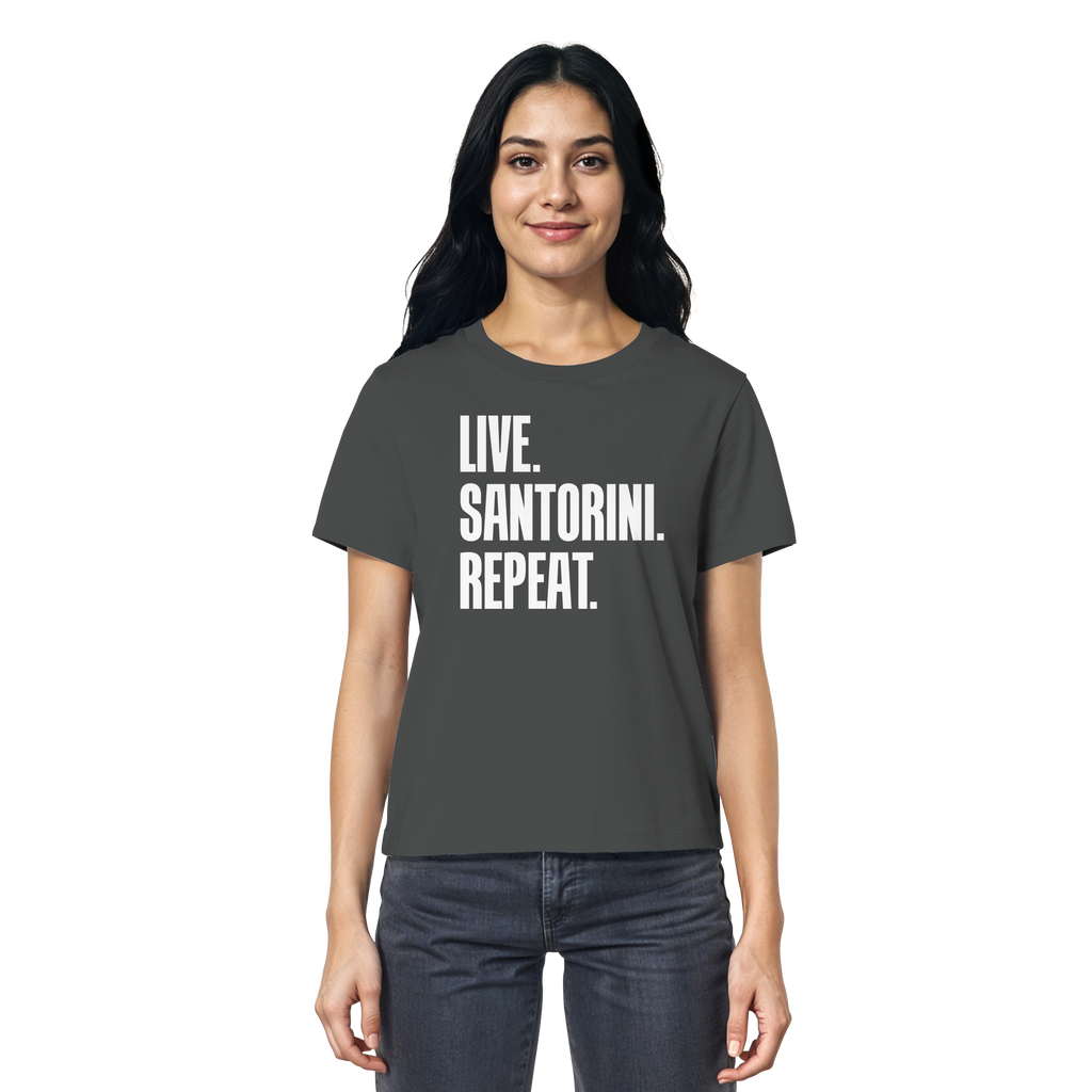 LIVE. SANTORINI. REPEAT. - Ladies Organic Shirt