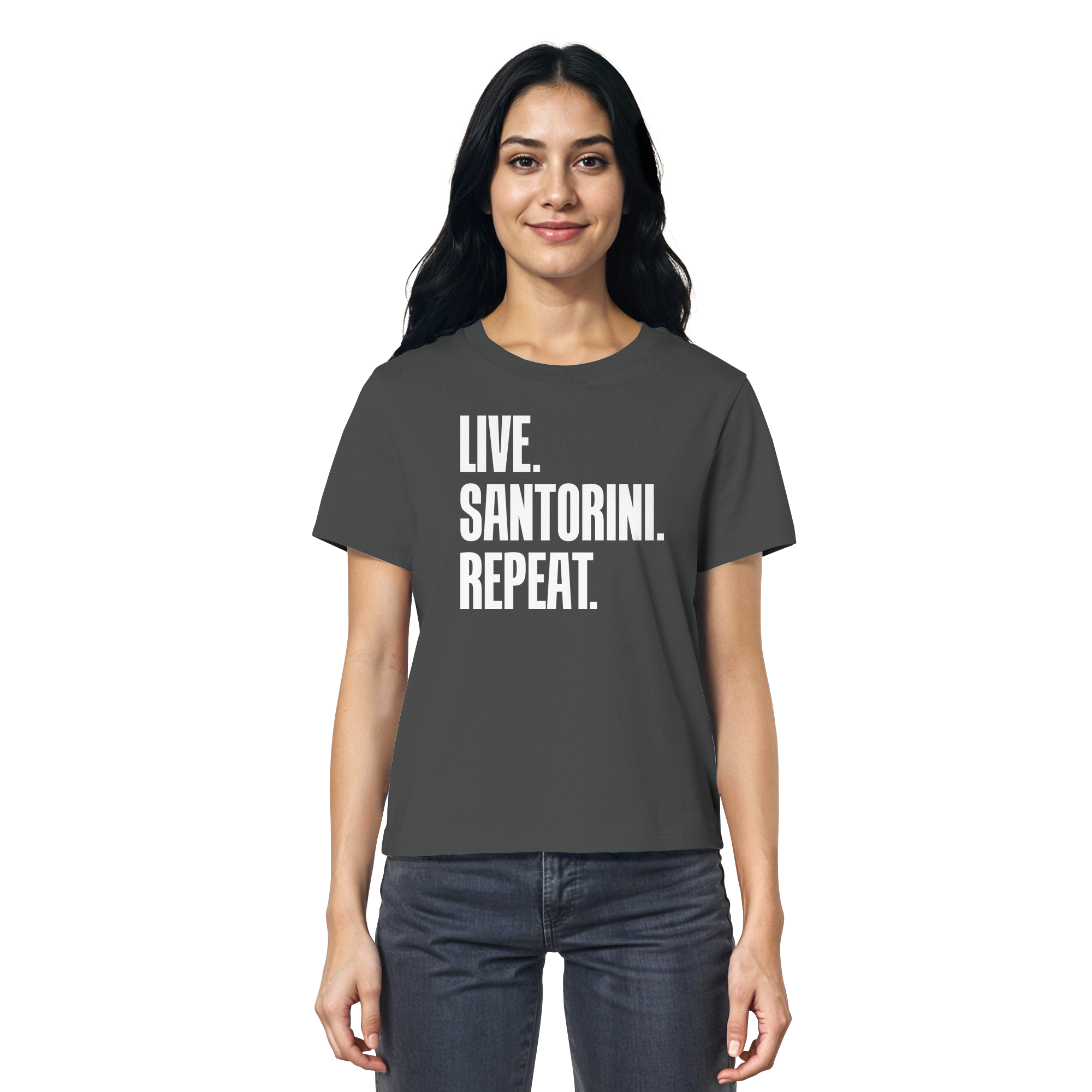 LIVE. SANTORINI. REPEAT. - Ladies Organic Shirt
