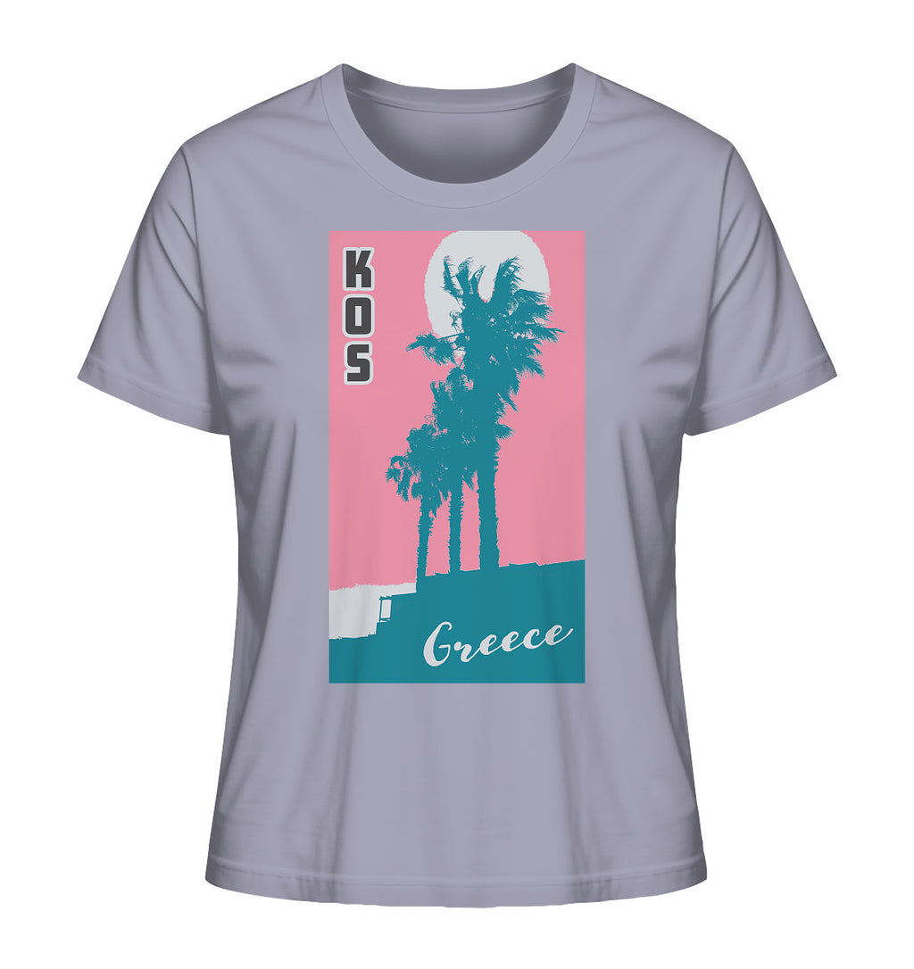 Palm trees & Pink Sky Kos Greece - Ladies Organic Shirt