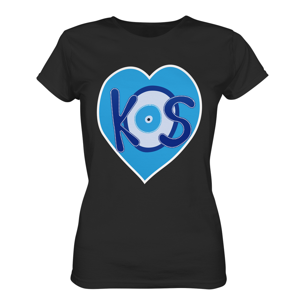 Kos - Blaues Herz - Ladies Organic Shirt