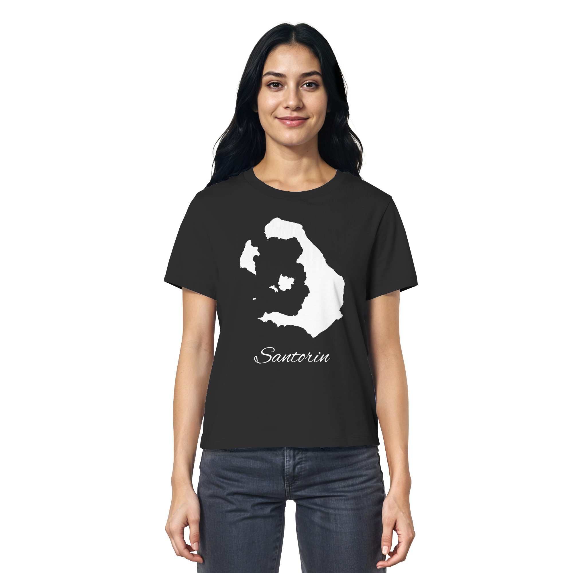 Santorin Silhouette Griechenland - Ladies Organic Shirt