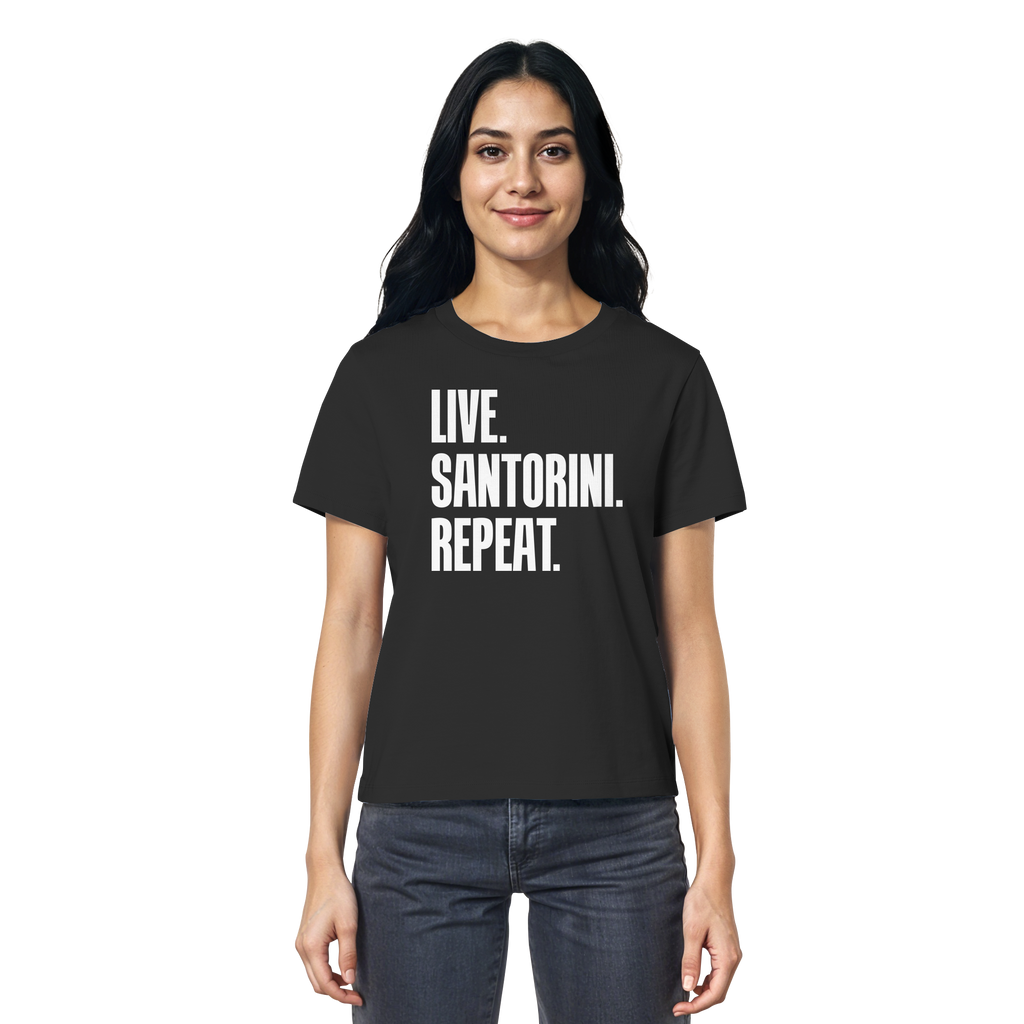 LIVE. SANTORINI. REPEAT. - Ladies Organic Shirt