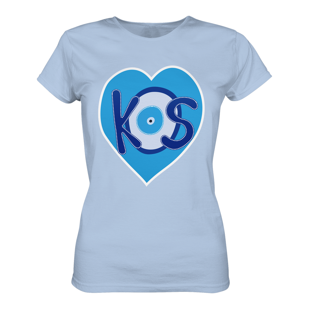 Kos - Blaues Herz - Ladies Organic Shirt