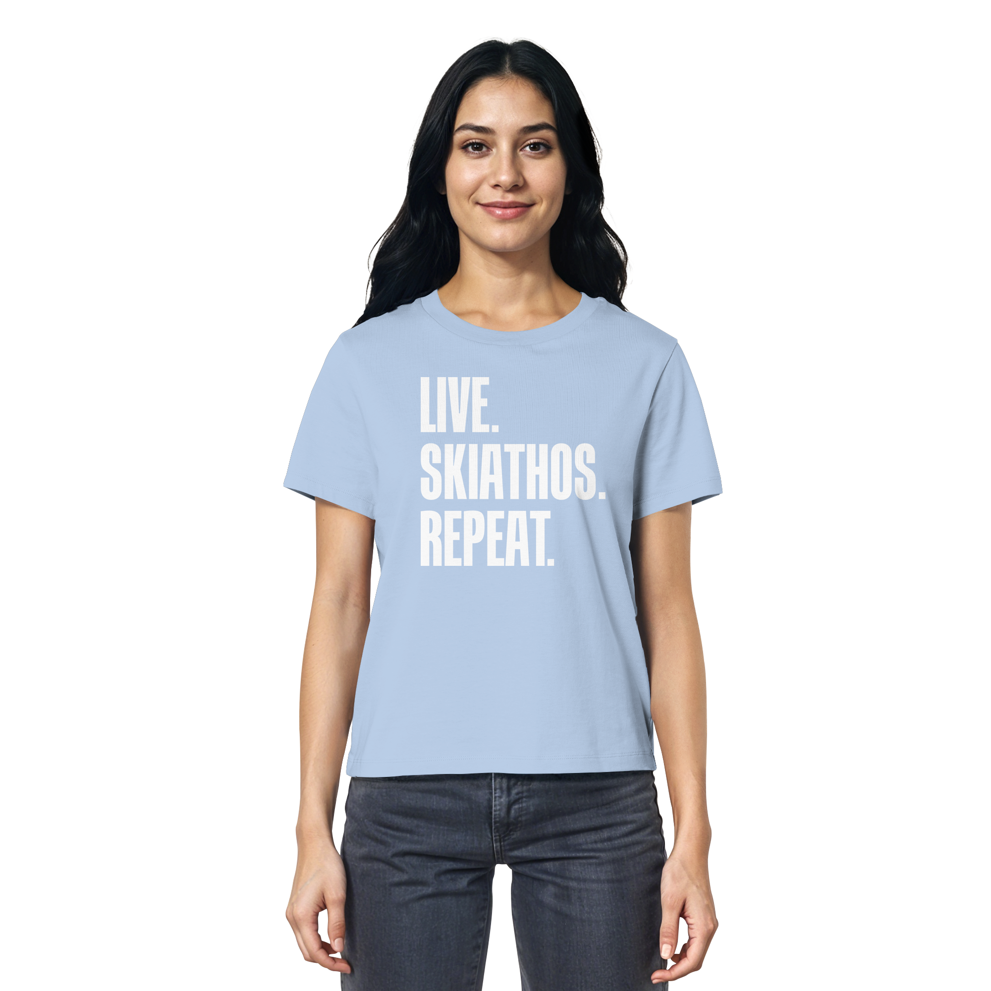 LIVE. SKIATHOS. REPEAT. - Ladies Organic Shirt
