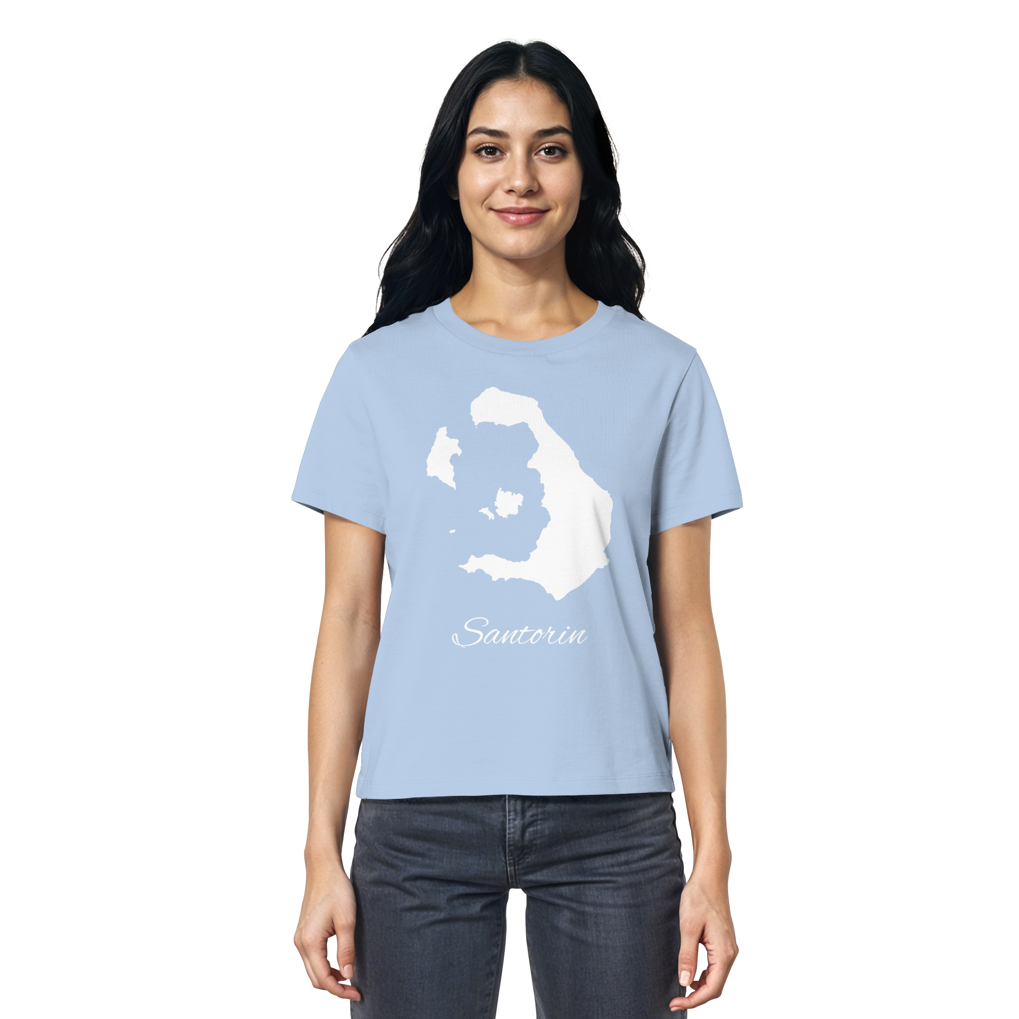 Santorin Silhouette Griechenland - Ladies Organic Shirt
