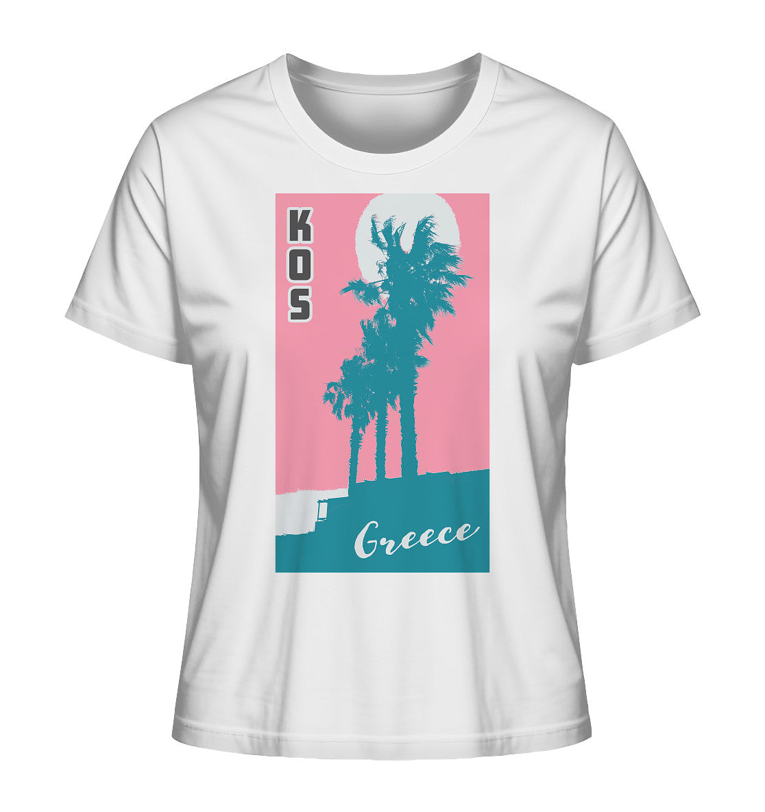 Palm trees & Pink Sky Kos Greece - Ladies Organic Shirt
