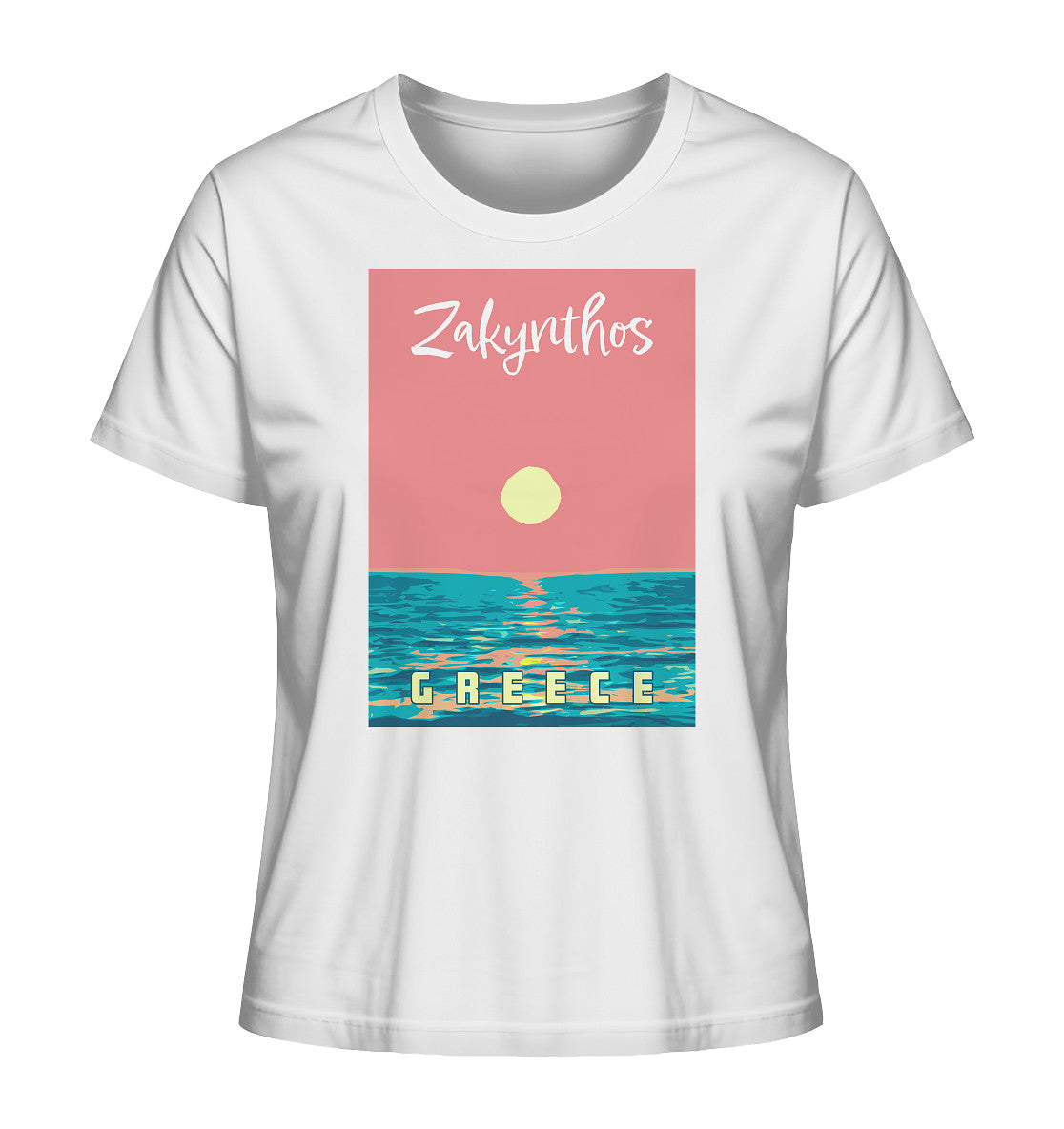 Sunset Ocean Zakynthos Greece - Ladies Organic Shirt