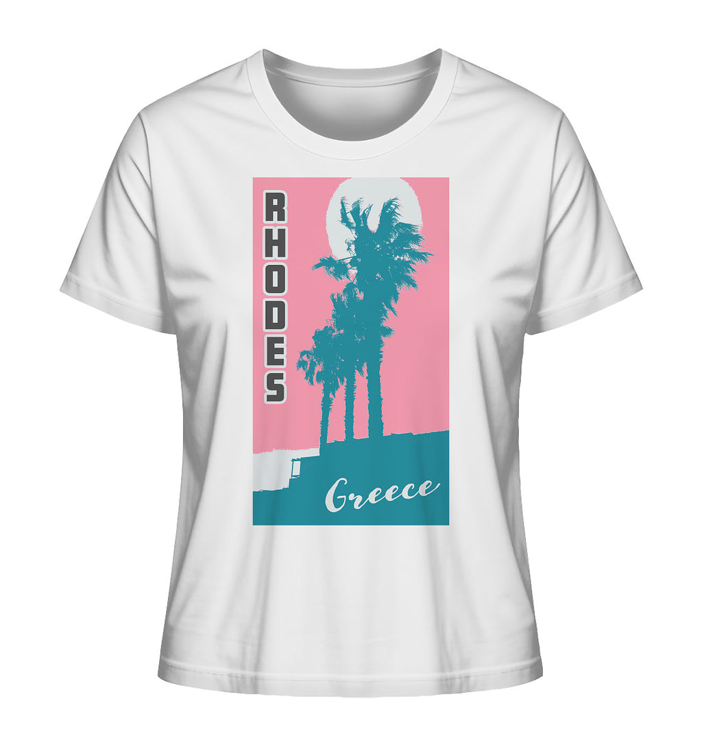 Palm trees & Pink Sky Rhodes Greece - Ladies Organic Shirt