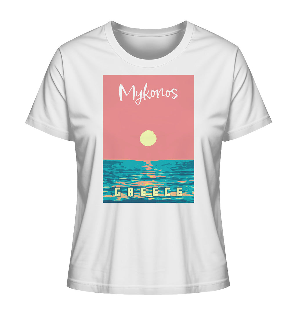 Sunset Ocean Mykonos Greece - Ladies Organic Shirt