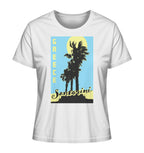 Black palm trees & Yellow sun Santorini Greece - Ladies Organic Shirt