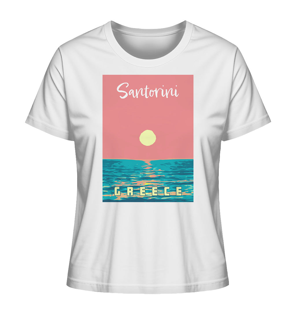 Sunset Ocean Santorini Greece - Ladies Organic Shirt