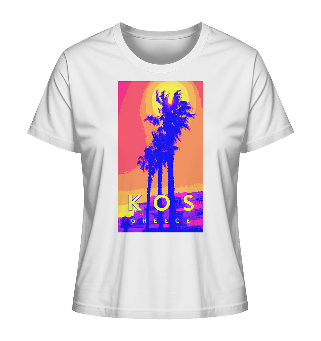 Blue palm trees Kos Greece - Ladies Organic Shirt