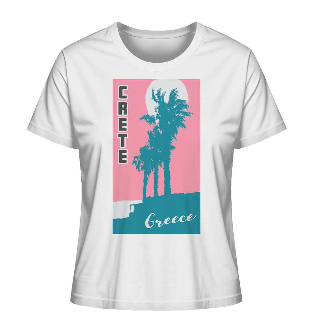 Palm trees & Pink Sky Crete Greece - Ladies Organic Shirt